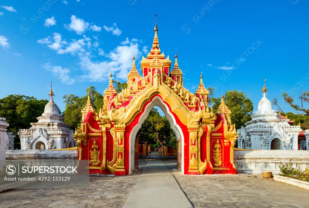 Myanmar, Mandalay, the Shwenandaw Kyaung golden pagoda sanctuary.