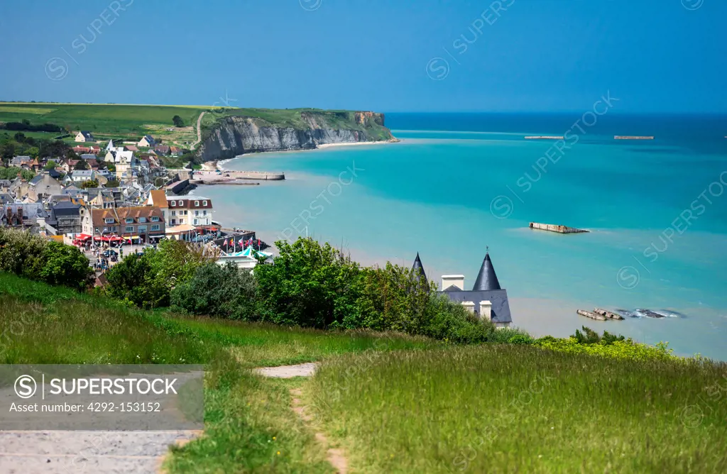 France, Normandy, view of Arromanches, one of the places of the second World War landing
