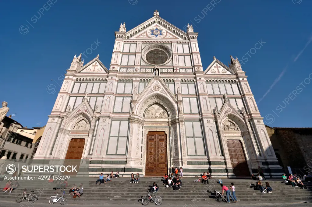 Italy, Florence, St. Croce, facade
