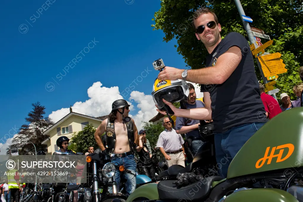 Switzerland, Brunnen, Harley Davidson festival