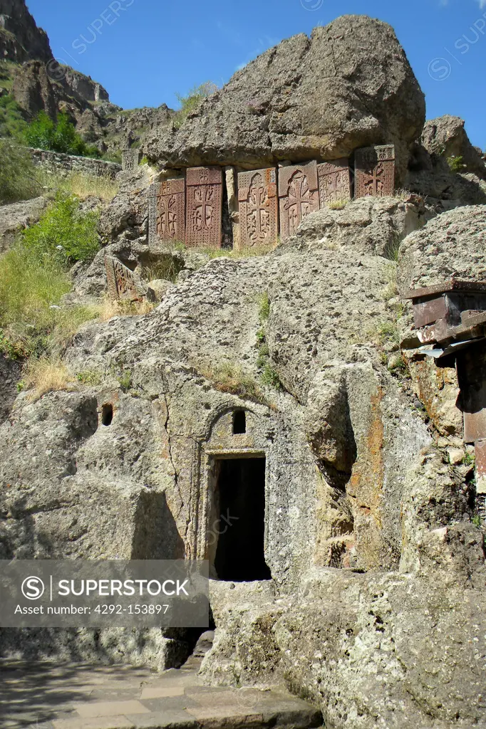 Armenia, Gheghard rock monastery, monks cell
