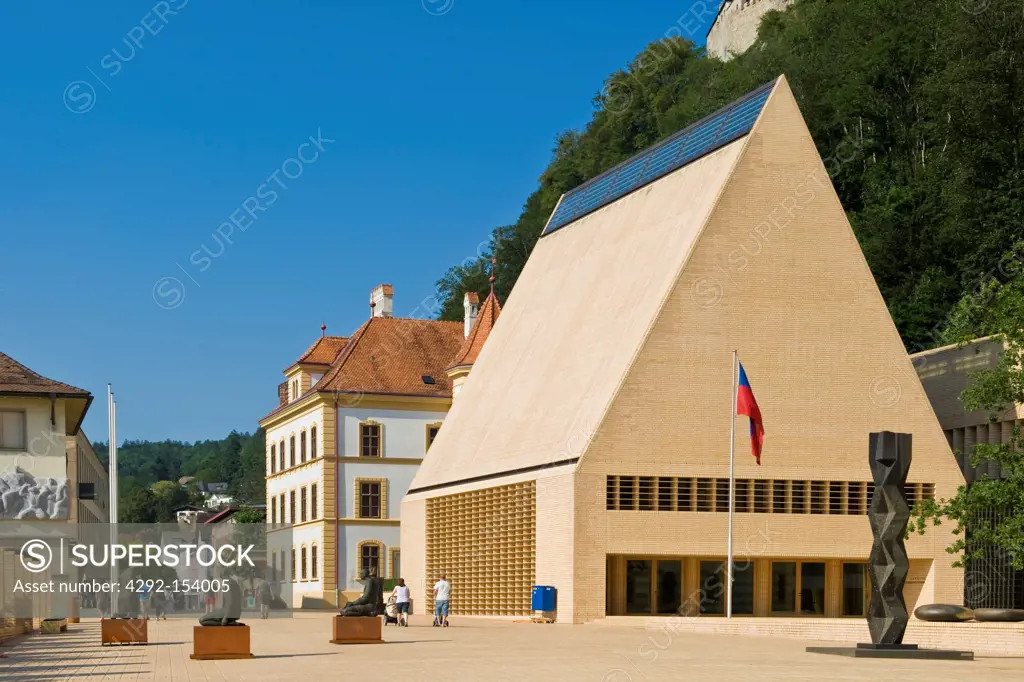 Liechtenstein, Vaduz, Fürstentum building, Parliament