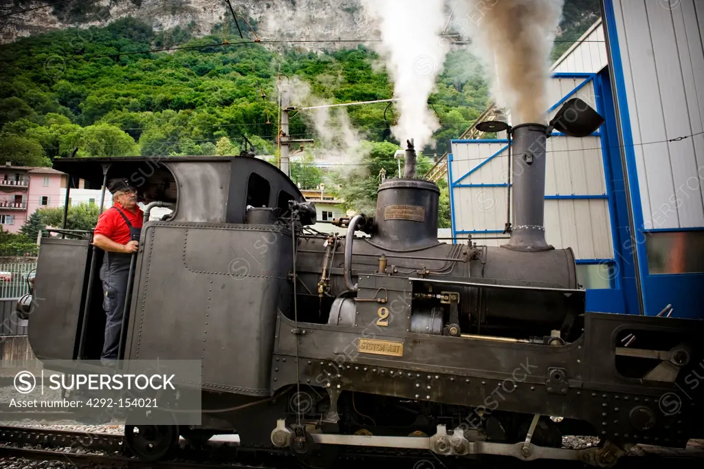 Switzerland, Canton Ticino, Monte Generoso Railway, steam train