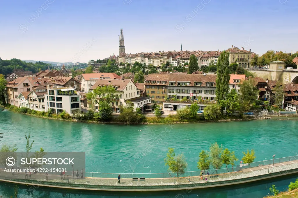 Switzerland, Bern, Aare river, landscape
