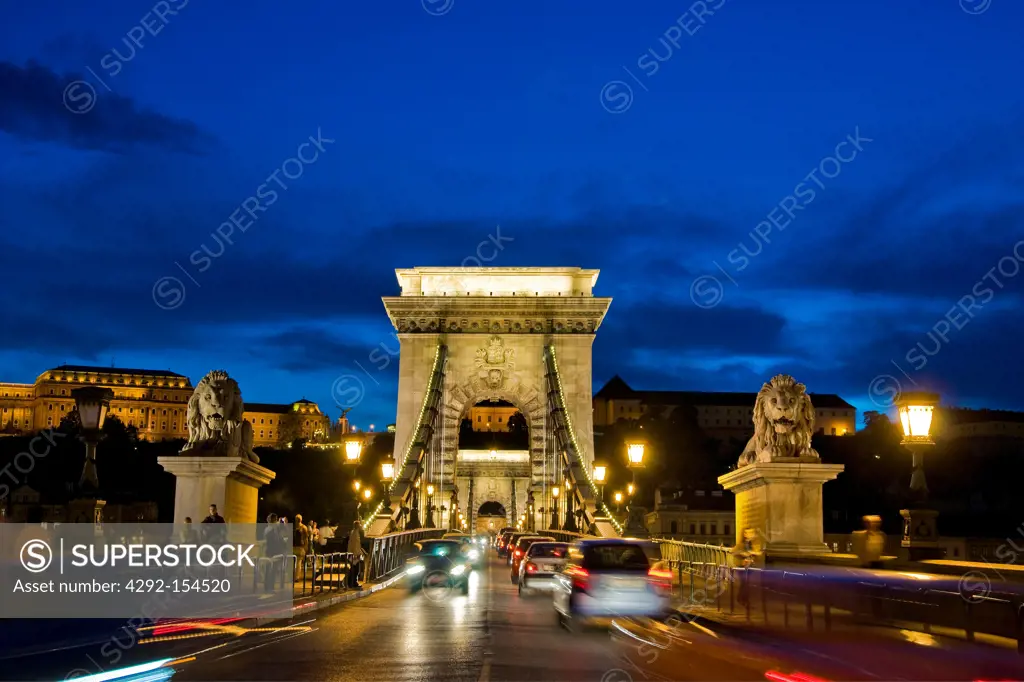 Hungary, Budapest, Chains bridge