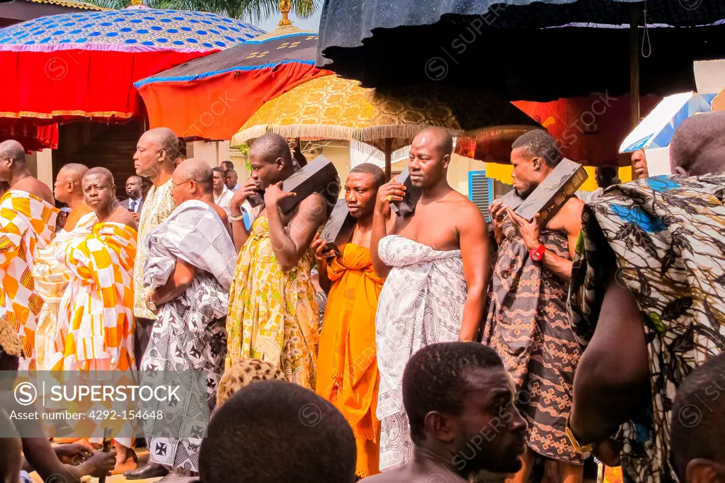 Africa, Ghana, Kumasi Ashanti, dignitaries during festival