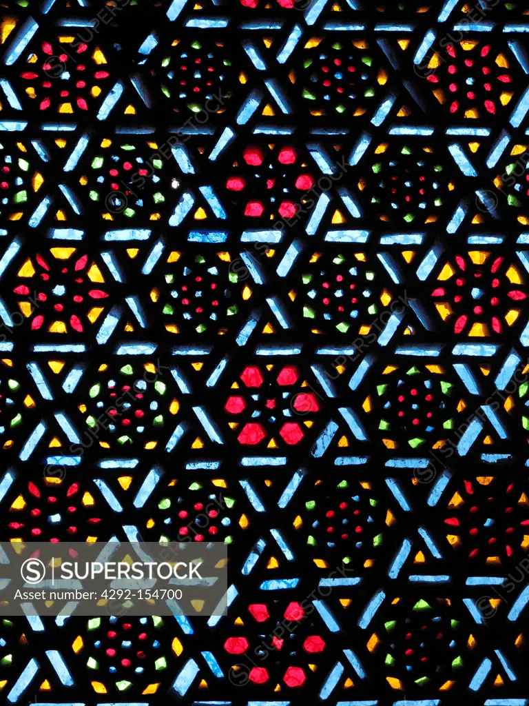 Egypt, Cairo, a decorated glass window