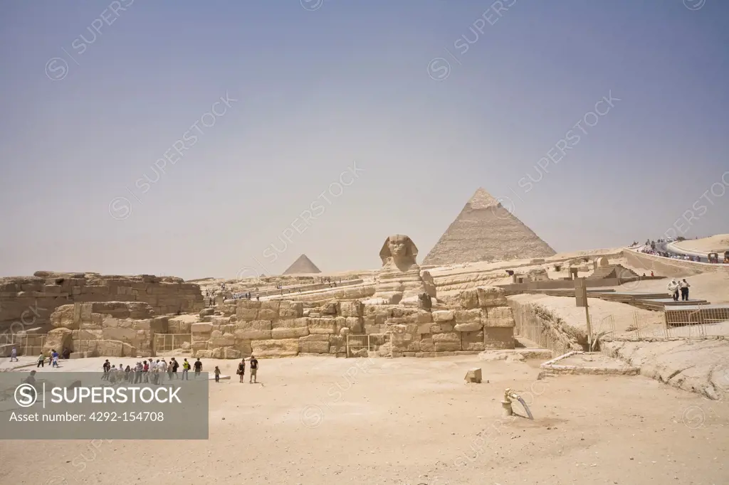 Egypt, Cairo, Pyramids of Giza and Sphinx