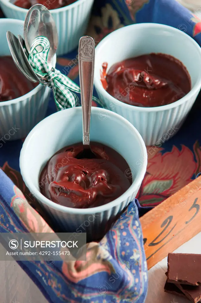 Chocolate pudding with coconut milk