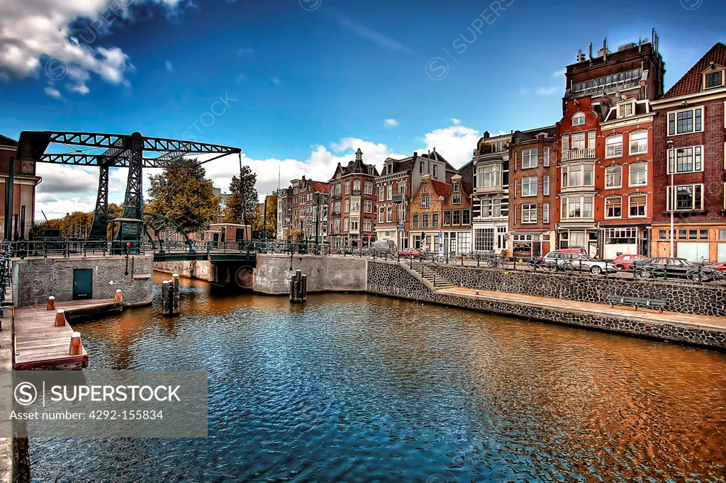 The Netherlands, Amsterdam, Historical buildings, tipical bridge