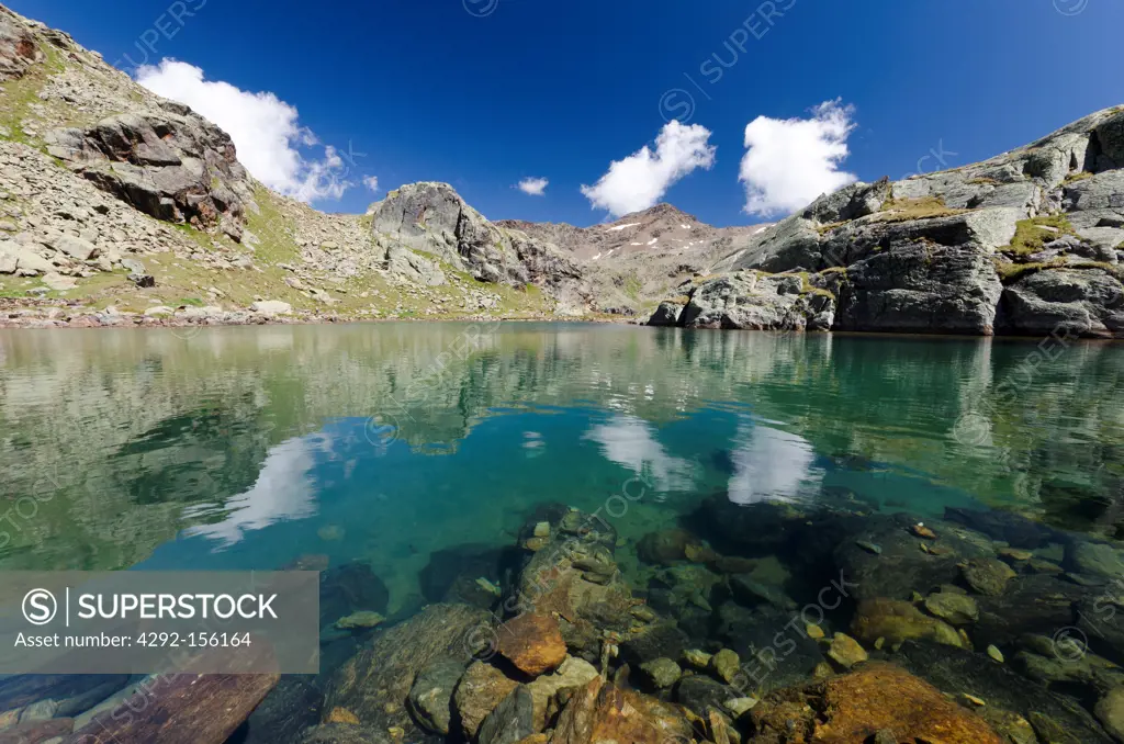 Italy, Central Alps, Stelvio National Park, Nero Alpine Lake (2624 m),