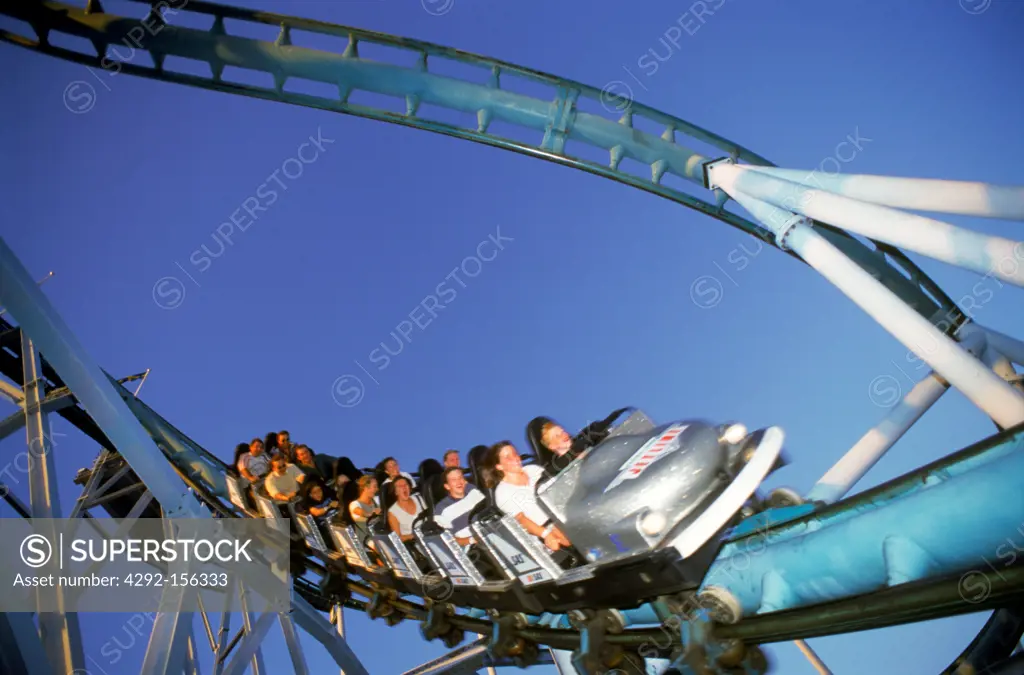 Roller coaster at Grona Lund amusement park in Stockholm Sweden