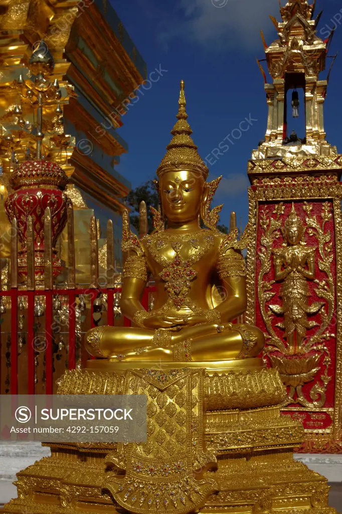 Thailand, Suthep Mount, Chiang Mai area, Doi Suthep temple, The original founding of the temple remains a legend and there are a few varied versions. The temple is said to have been founded in 13...