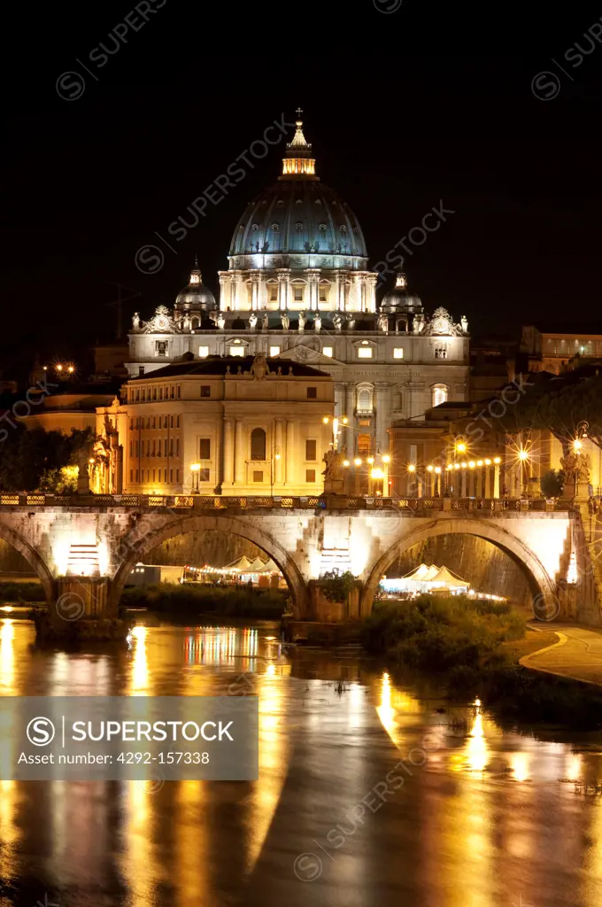 Italy, Lazio, Rome, Tevere River, Vatican, Saint Peter Basilica, Dome