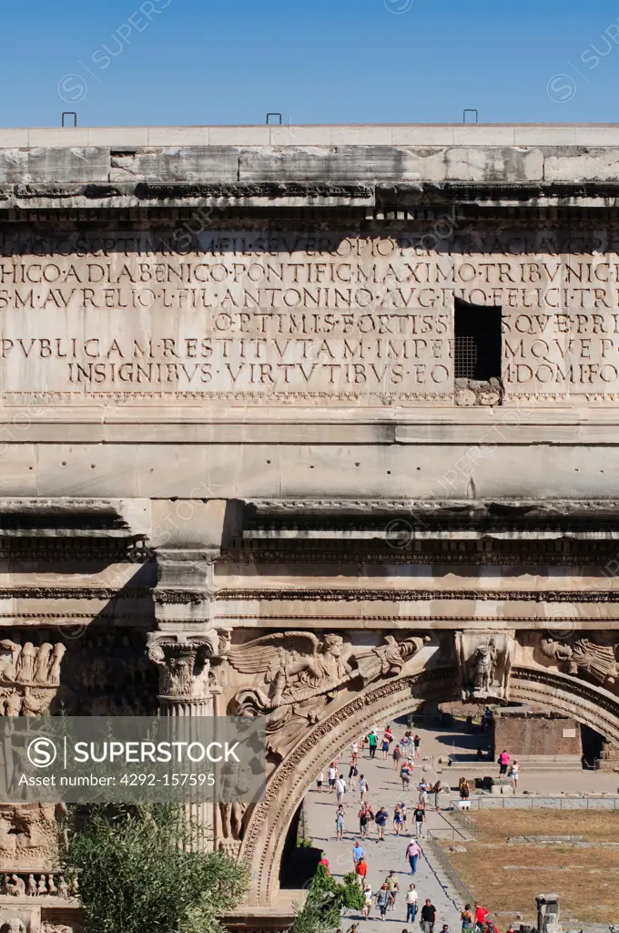 Italy, Lazio, Rome, Roman Forum, Arch of Septimius Severus
