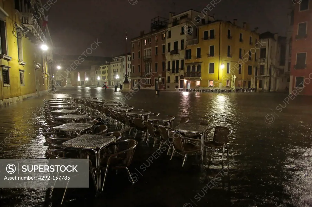 Italy, Veneto, Venice, high tide, high water,
