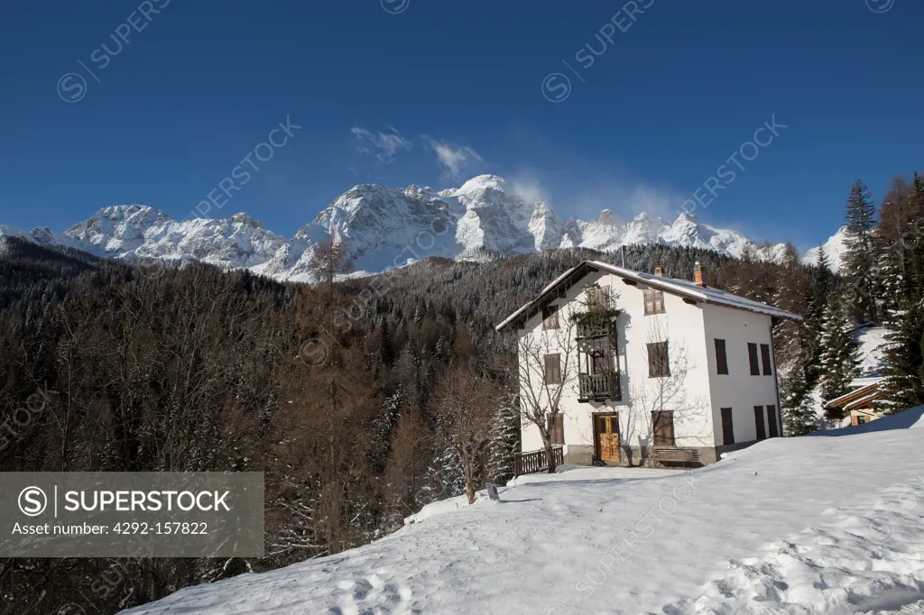 Italy, Veneto, Cadore, Zoldo Alto village