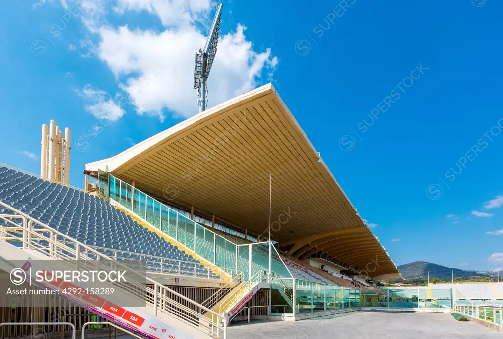 Italy, Florence, the main stand of the Artemio Franchi football stadium designed by Pier Luigi Nervi