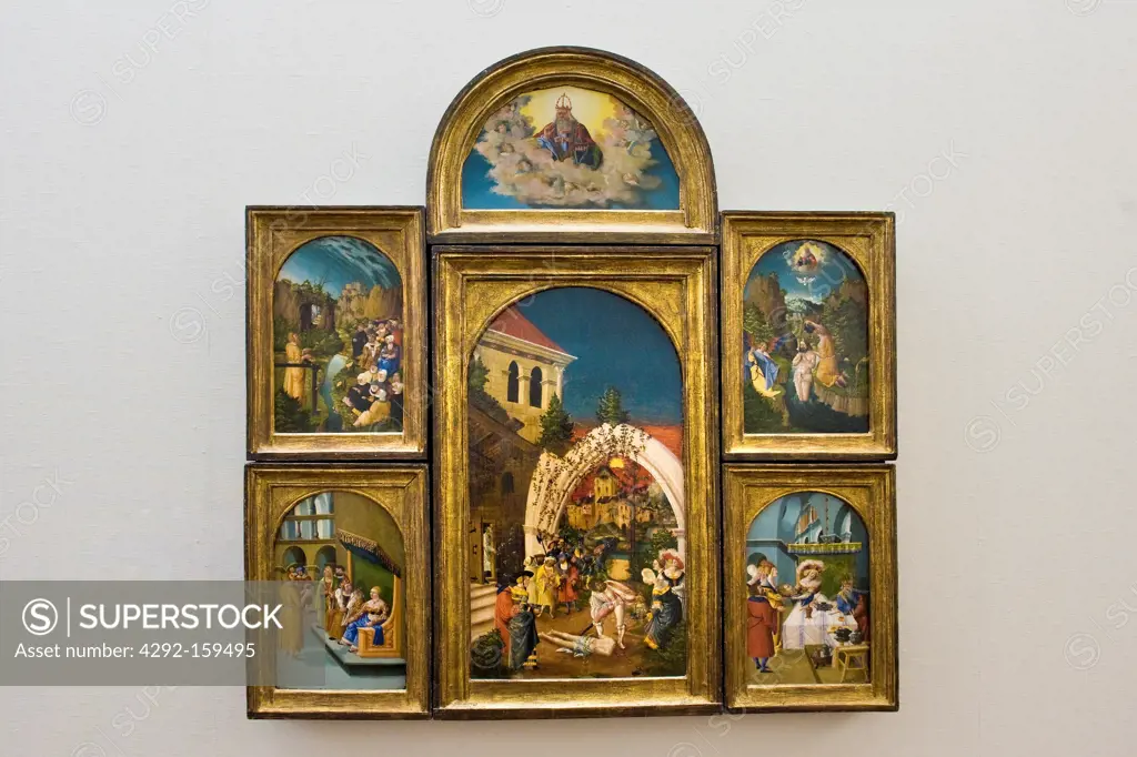 France, Alsace, Colmar, Unterlinden museum, Altarpiece of St. John Baptist