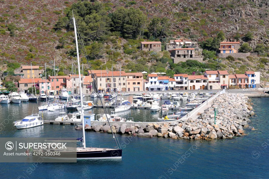 Italy, Capraia island (Tuscan Archipelago), the tourist harbour