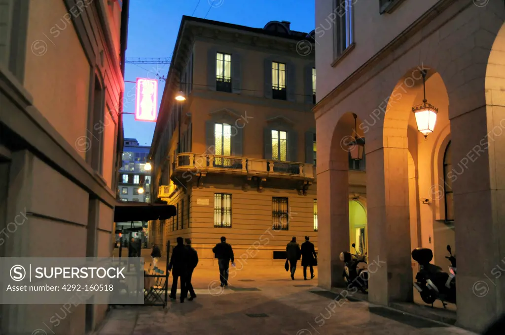 Italy, Milan, headquarters of the investment bank Mediobanca in Filodrammatici street and Cuccia square