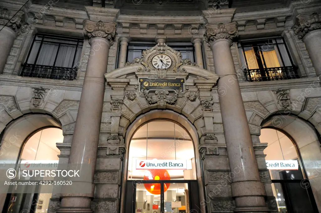 Italy, Milan, headquarters of Unicredit bank in Cordusio square