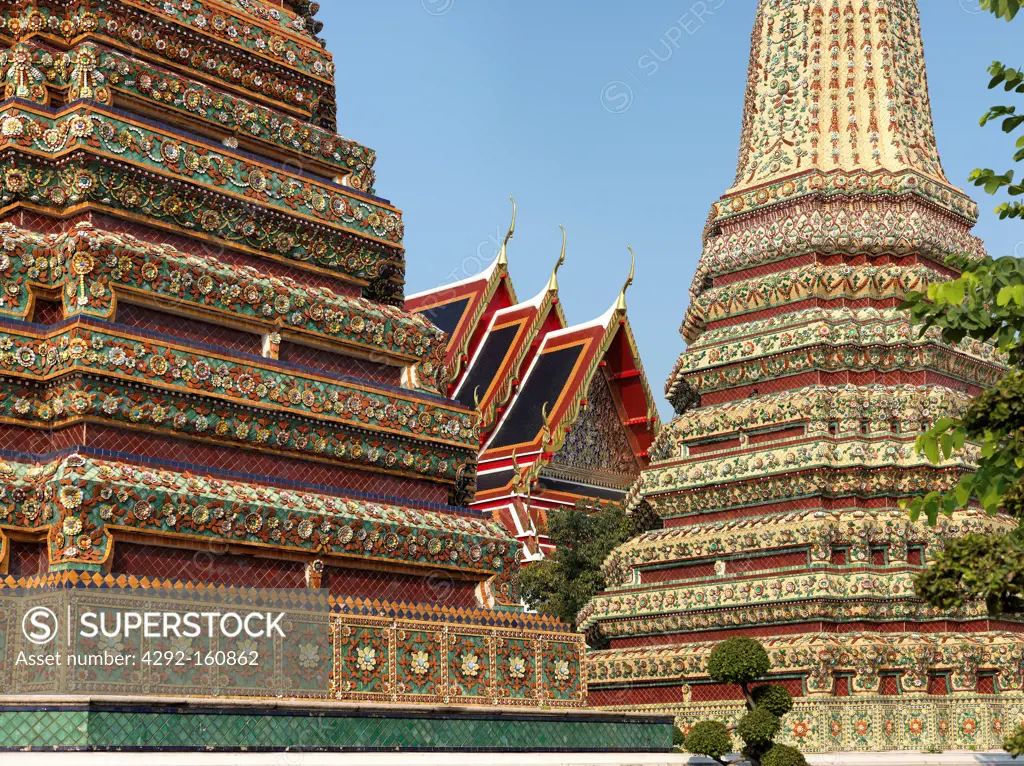 Prangs, Wat Pho, Bangkok, Thailand.
