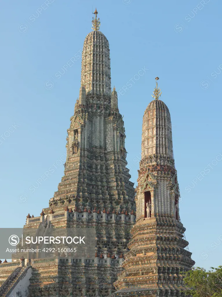 Prangs, Wat Arun, Bangkok, Thailand.