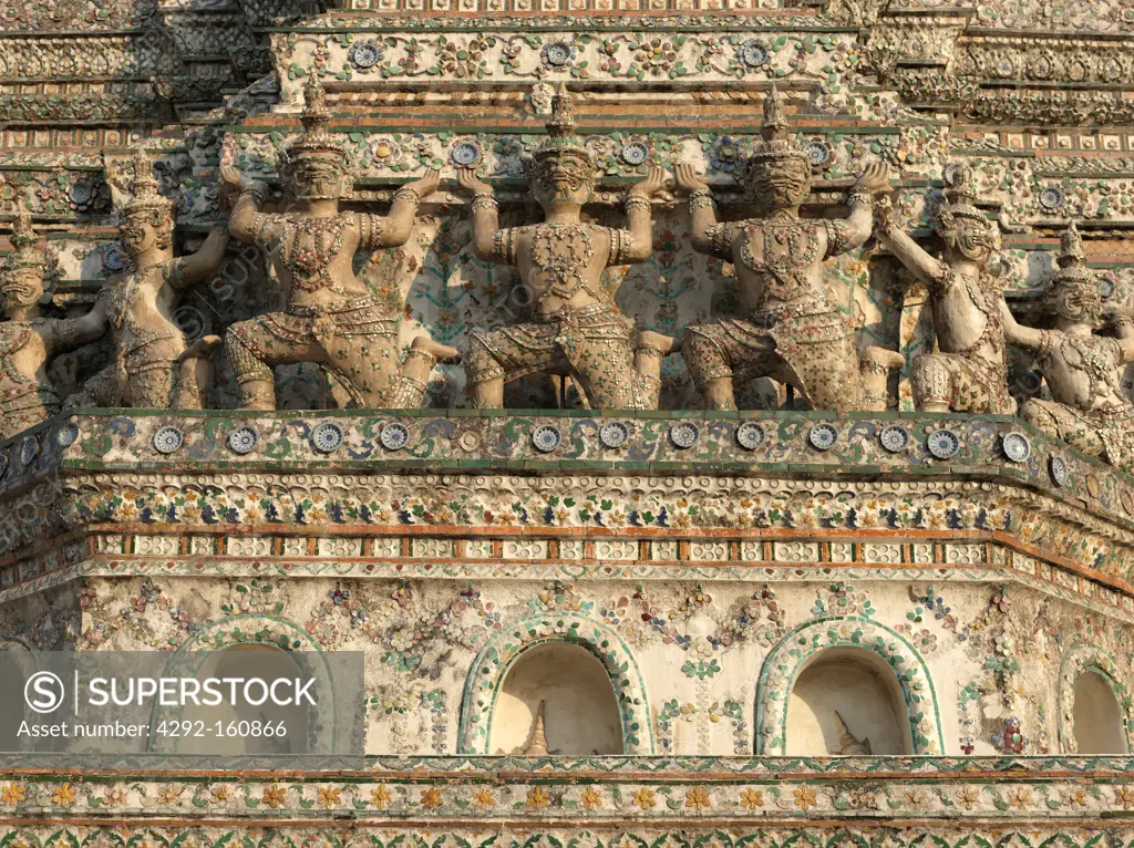 Prang Detail, Wat Arun, Bangkok, Thailand