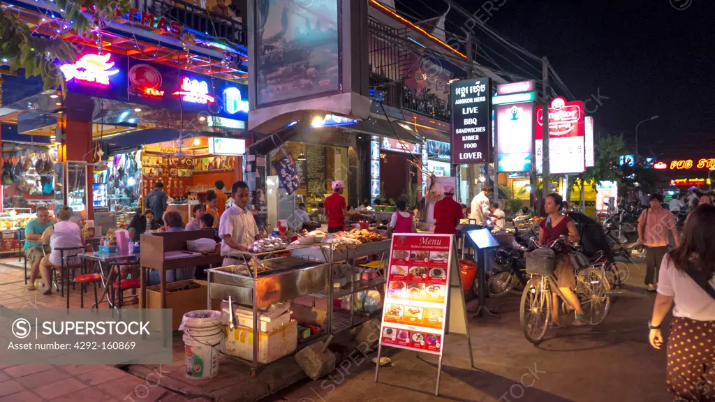 Asia, Cambodia, Siem Reap Street Night Life