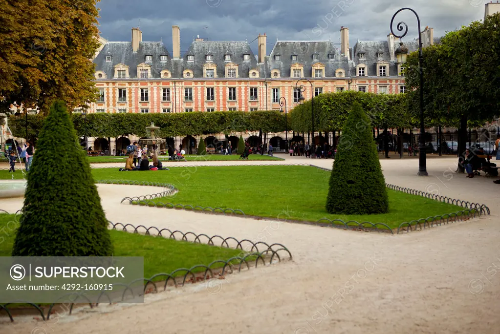 Place des Vosges in Paris France