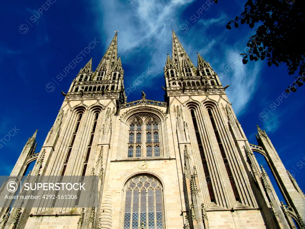 France, Brittany, Quimper, St. Corentin Cathedral