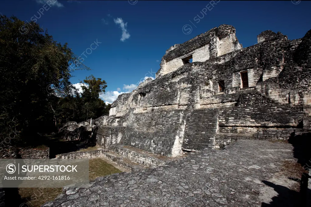 America, Mexico, Campeche State, Becan, archaeological mayan site ruins,