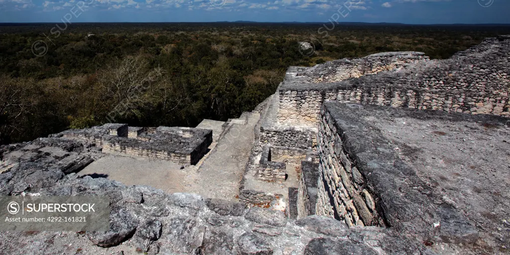 America, Mexico, Campeche State, Calakmul, archaeological mayan site ruins,