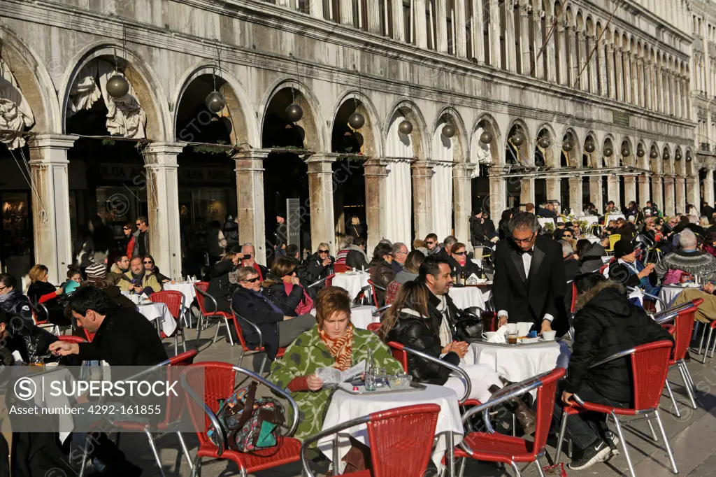 Italy, Veneto, Venice, St. Mark square, Quadri caffe