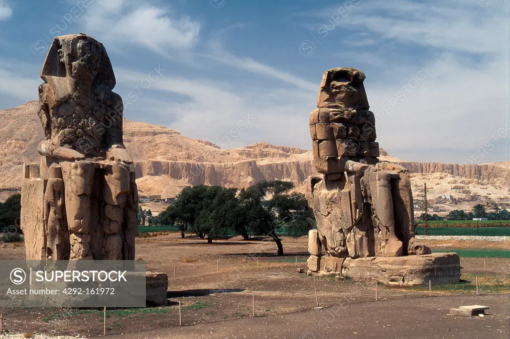 Egypt, Luxor. Colossi of Mennon