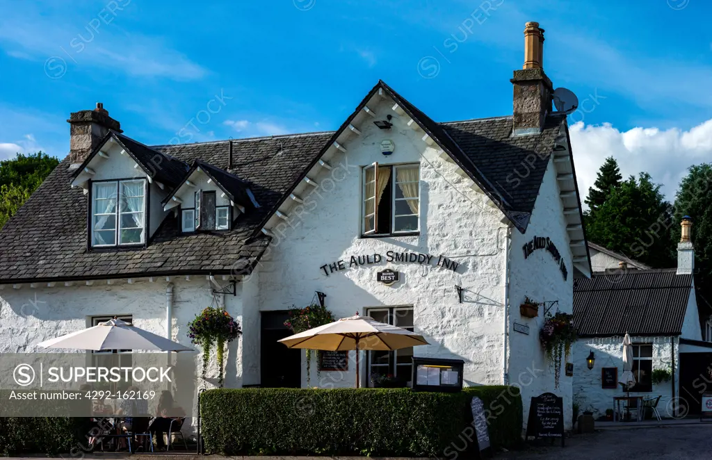 Great Britain, Scotland, Highlands, Pitlochry, a traditional restaurant in Cloichard place.