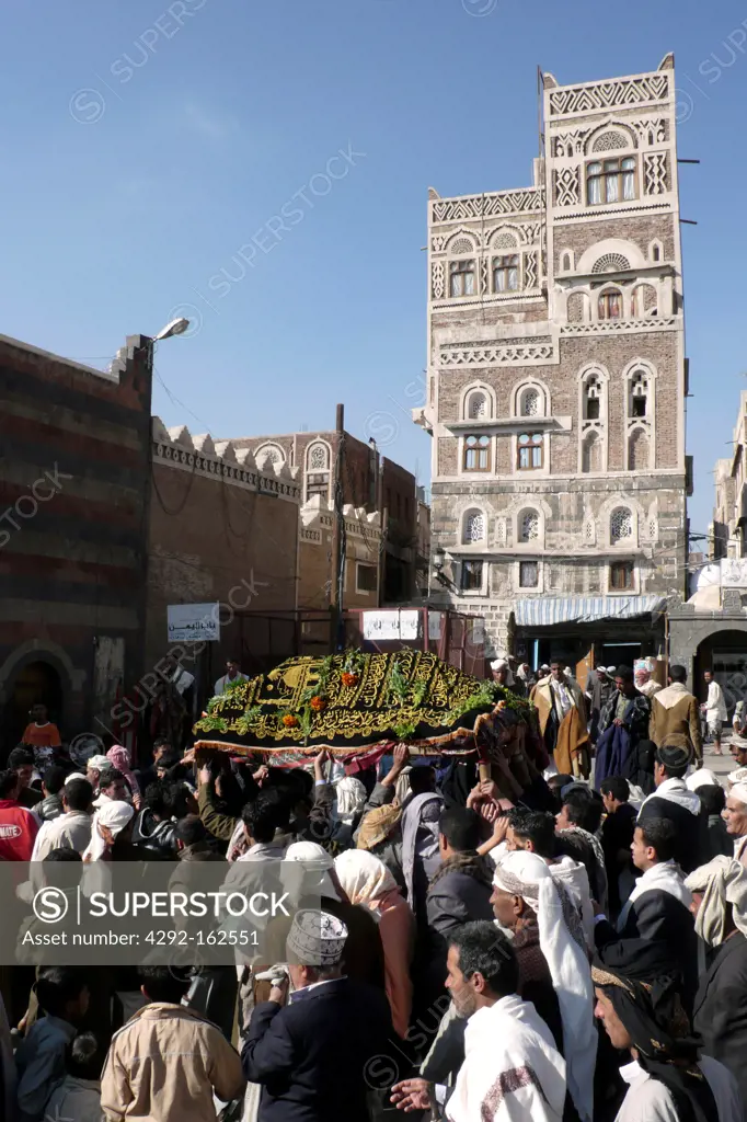 yemen, sana, a, funeral