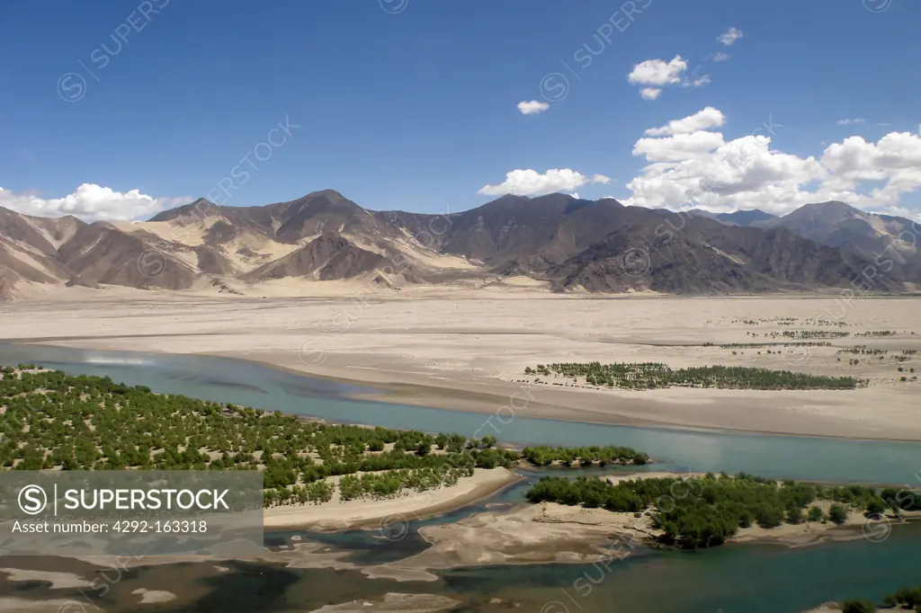 Aerial view, Tibet, China