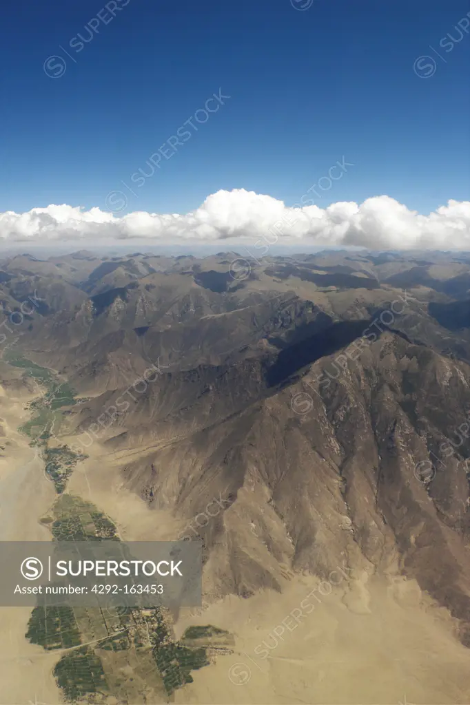 Aerial view, Tibet, China