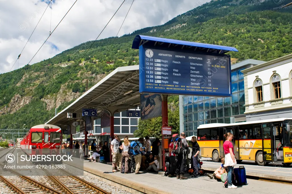Railway station, Brig, Canton Valais, Switzerland