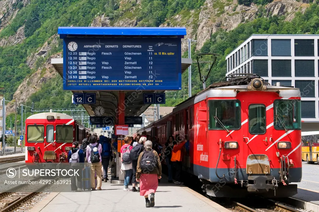 Railway station, Brig, Canton Valais, Switzerland