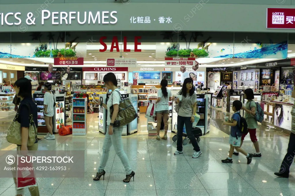 Duty free shopping, Seoul airport, South Korea