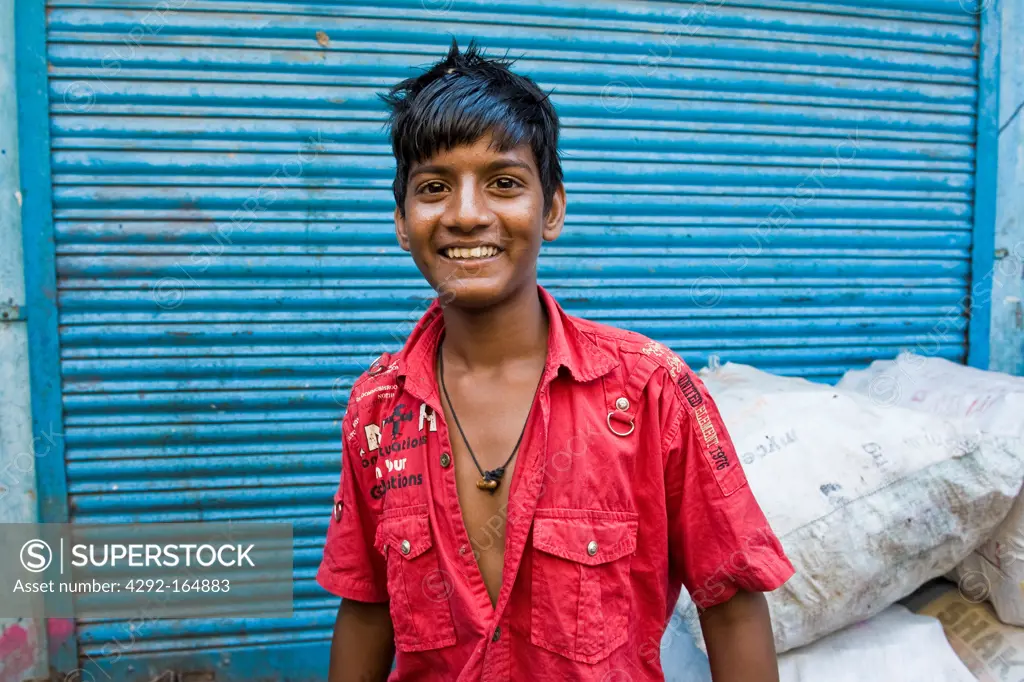 Boy in the slum near Colaba, Mumbai, India