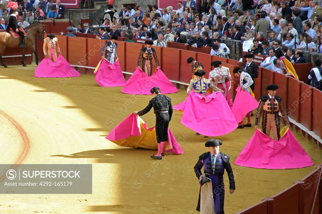 Bullfighting, Plaza de Toros, Seville, Spain