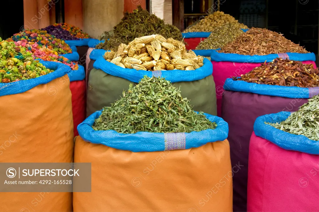 Morocco, Marrakech, Spices
