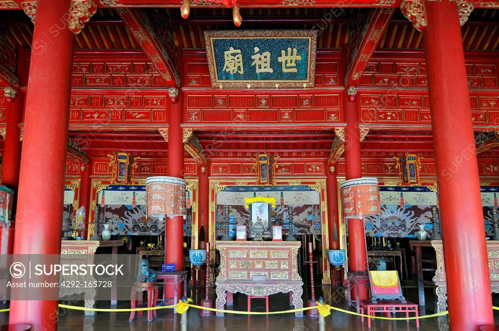 Vietnam, Hue, The Mieu Temple dedicated to the Emperors of the Nguyen Dinasty, Imperial Palace, Hue, Vietnam.