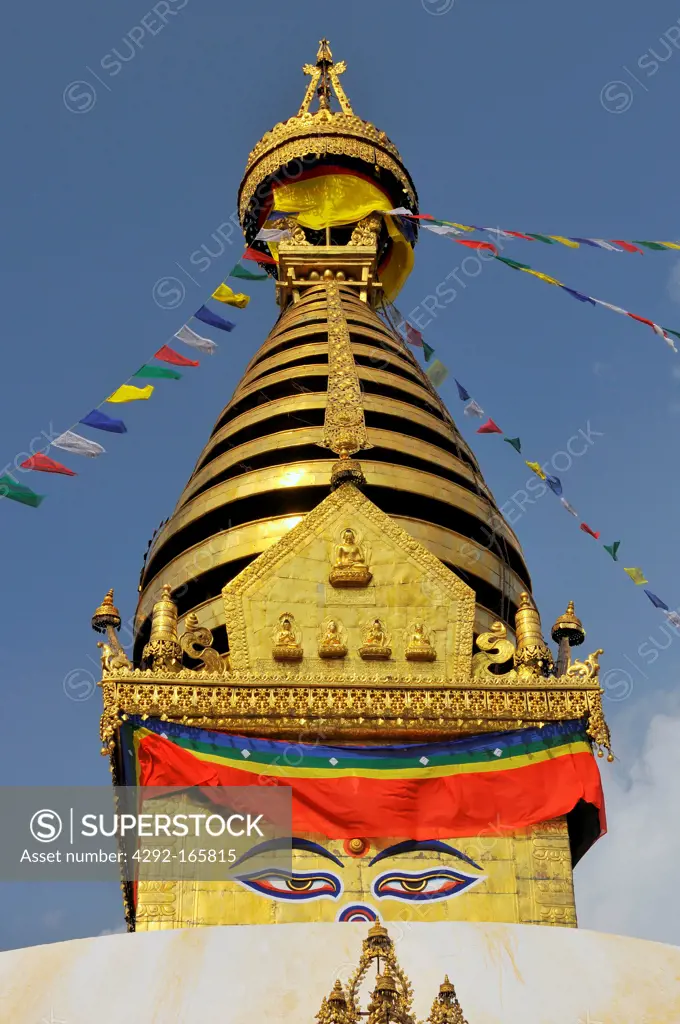 Nepal, Kathmandu, Swayambhunath stupa