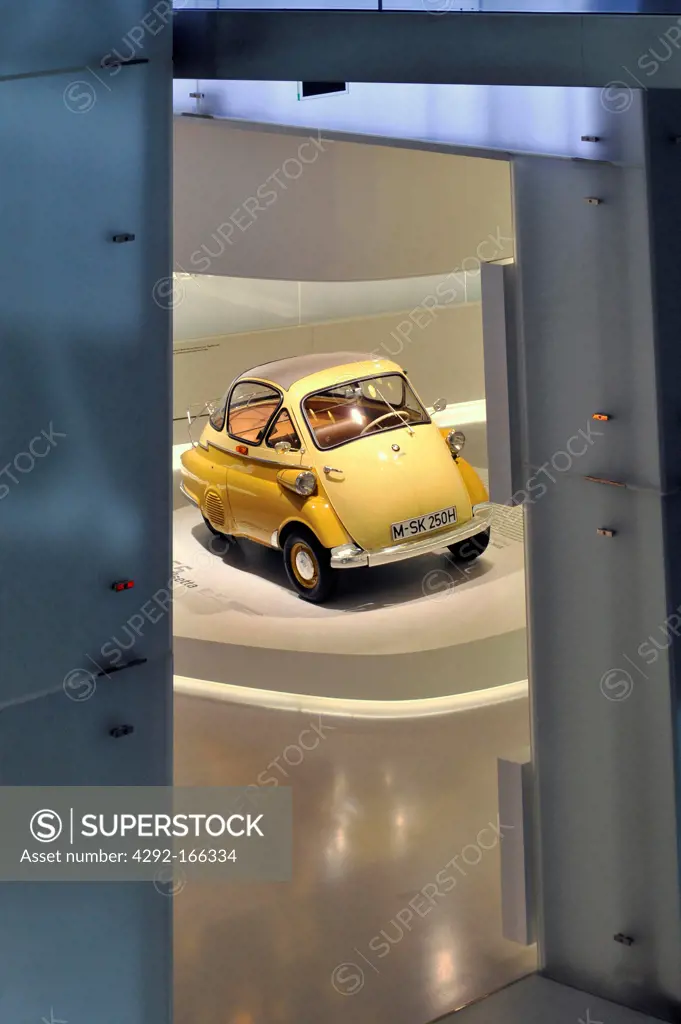 Germany, Munich, historical museum of the BMW car factory at the company headquarters, Isetta minicar