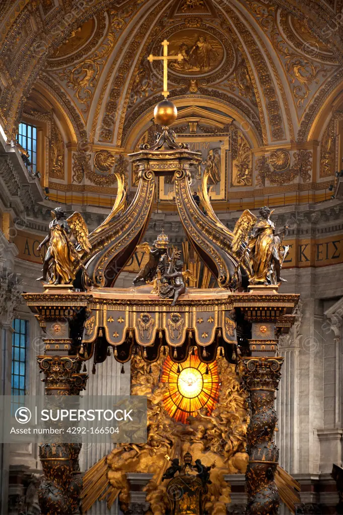 Italy, Lazio, Rome, Vatican, St. Peter Basilica, the Baldacchin by Gian Lorenzo Bernini